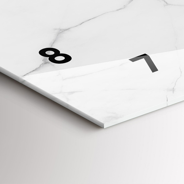 Horizontální skleněné hodiny na stěnu Dekorativní mramor