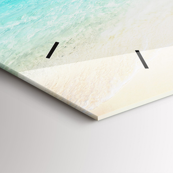 Horizontální skleněné hodiny na stěnu Tropický ostrov