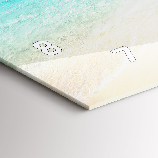 Horizontální skleněné hodiny na stěnu Tropický ostrov