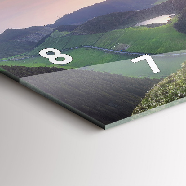 Horizontální hodiny na skle Horská krajina