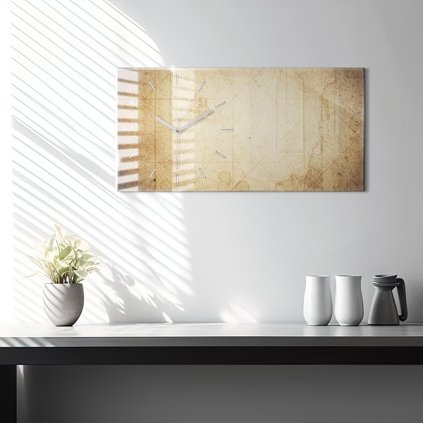 Horizontální hodiny na skle Stará mapa světa
