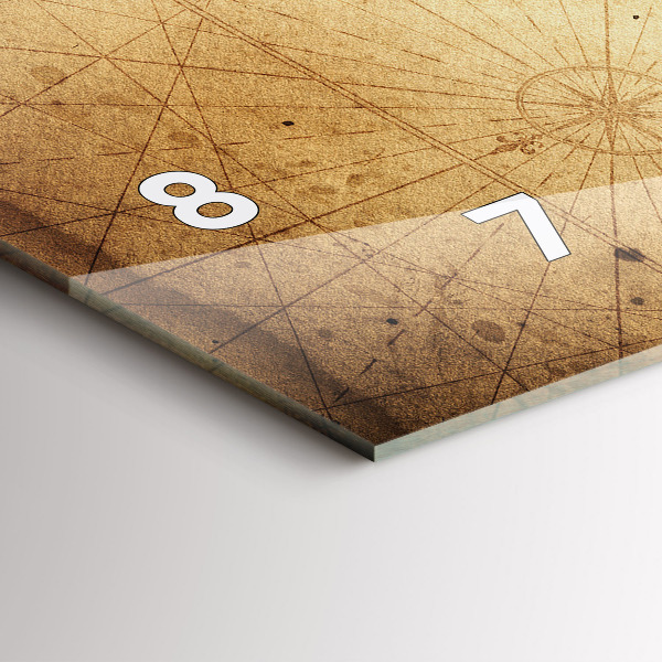 Horizontální hodiny na skle Stará mapa světa