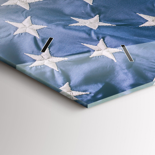 Horizontální hodiny na skle Americká vlajka