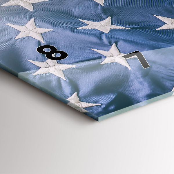 Horizontální hodiny na skle Americká vlajka