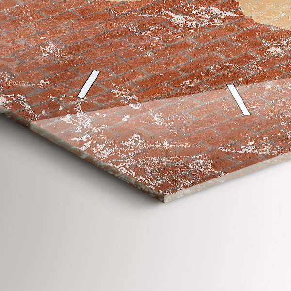 Horizontální hodiny na skle Mapa světa na cihle