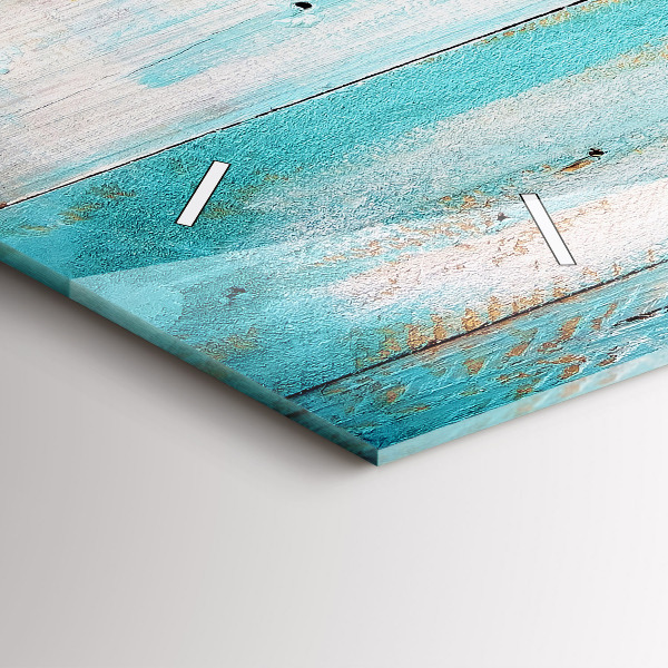 Horizontální hodiny na skle Modré desky