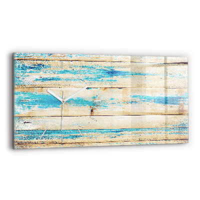 Horizontální hodiny na skle Poškrábané dřevo