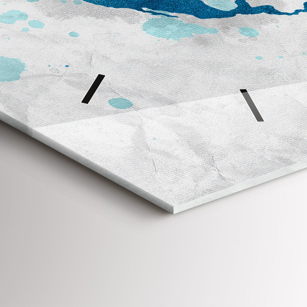 Horizontální hodiny na skle Mapa světa