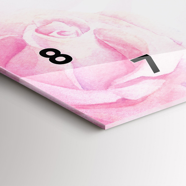 Horizontální hodiny na skle Abstraktní růže