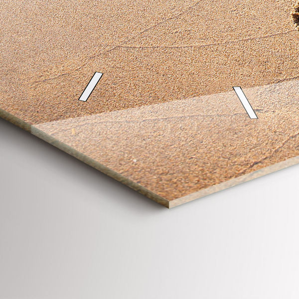 Horizontální hodiny na skle Citát na pláži