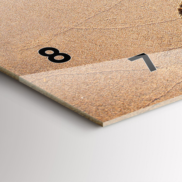 Horizontální hodiny na skle Citát na pláži