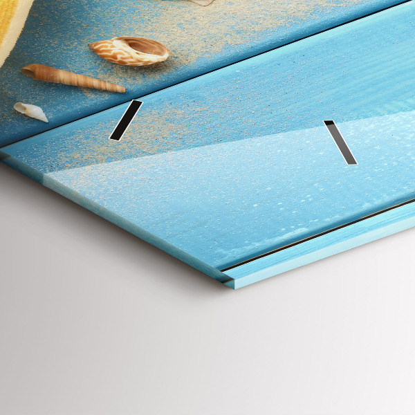 Horizontální hodiny na skle Plážové doplňky