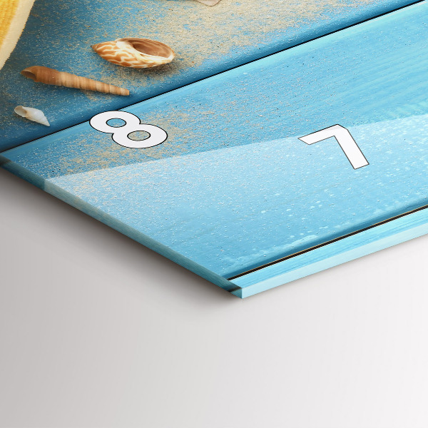 Horizontální hodiny na skle Plážové doplňky