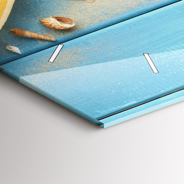 Horizontální hodiny na skle Plážové doplňky