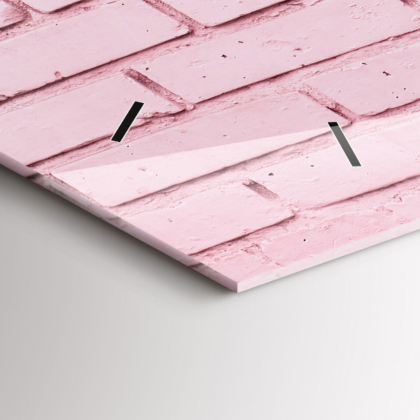 Horizontální hodiny na skle Cihlová zeď