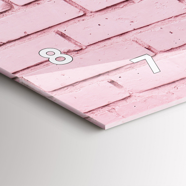 Horizontální hodiny na skle Cihlová zeď