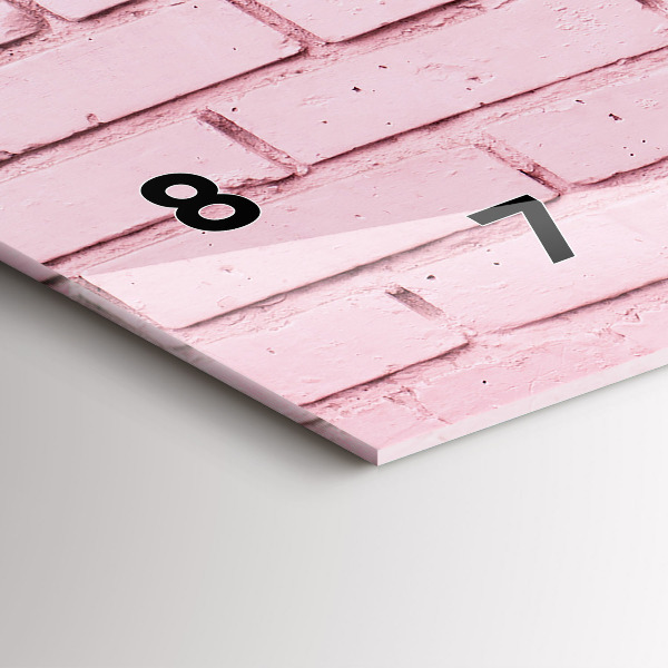 Horizontální hodiny na skle Cihlová zeď