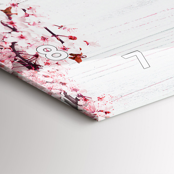 Horizontální hodiny na skle Jarní květiny