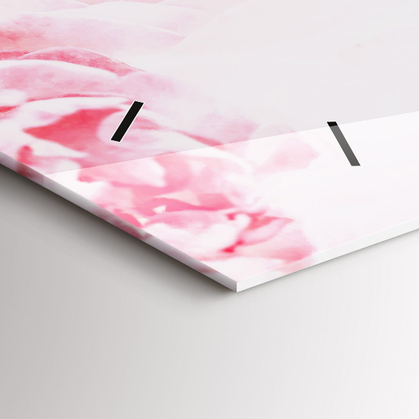 Horizontální hodiny na skle Rozkvetlé květiny