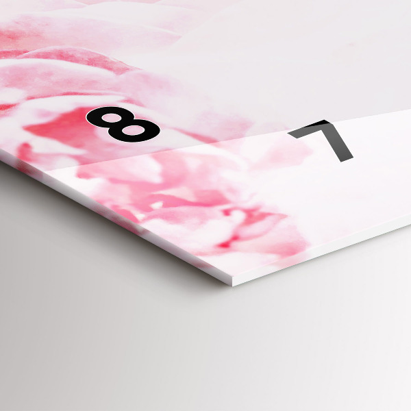 Horizontální hodiny na skle Rozkvetlé květiny