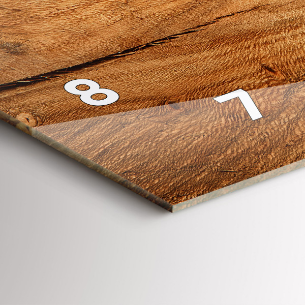 Horizontální hodiny na skle Textura dřeva