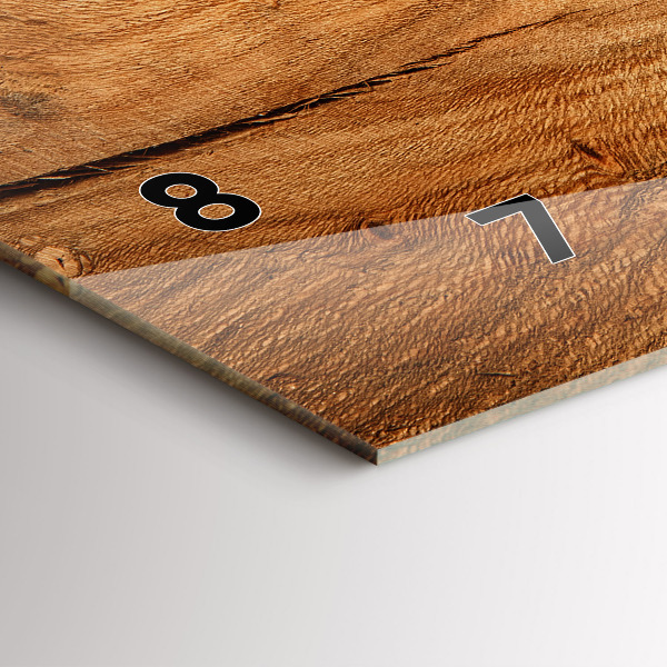 Horizontální hodiny na skle Textura dřeva