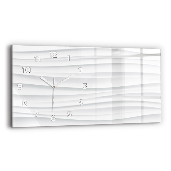 Horizontální hodiny na skle Textura vln
