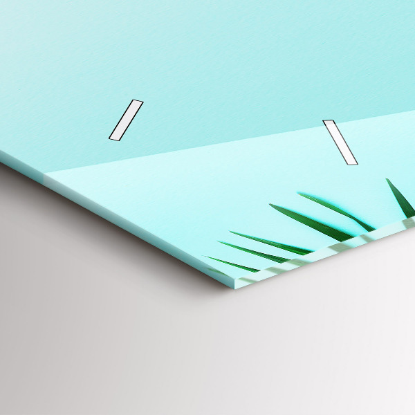 Horizontální skleněné hodiny na stěnu Palmové listy