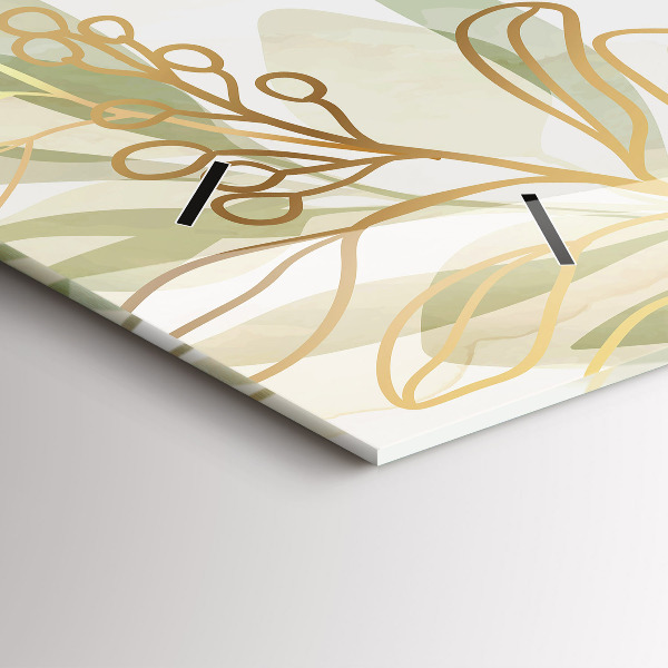 Horizontální skleněné hodiny na stěnu Pastelová abstrakce