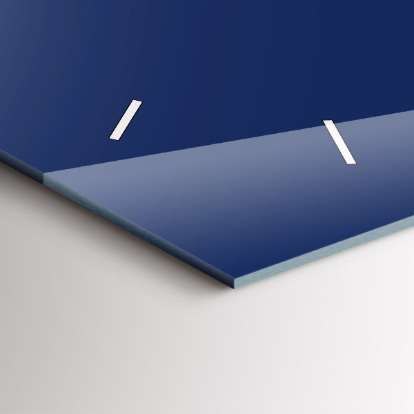 Horizontální skleněné hodiny na stěnu Námořnická modř