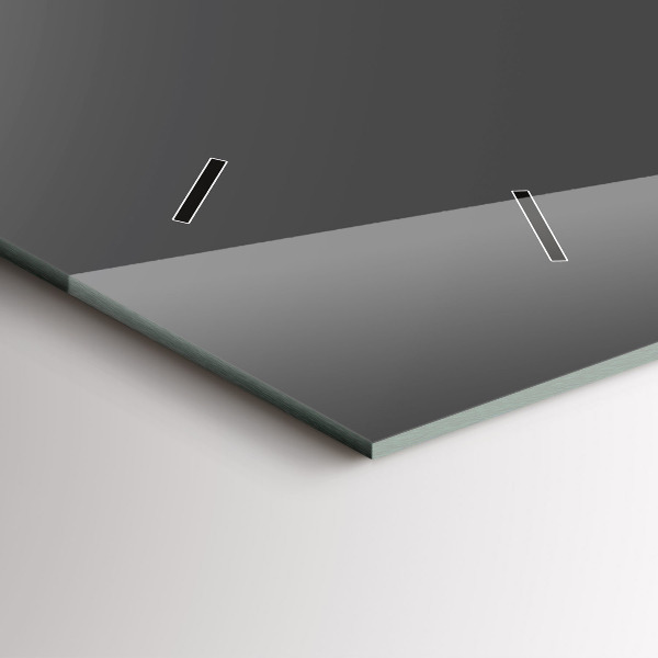 Horizontální skleněné hodiny na stěnu Šedá barva