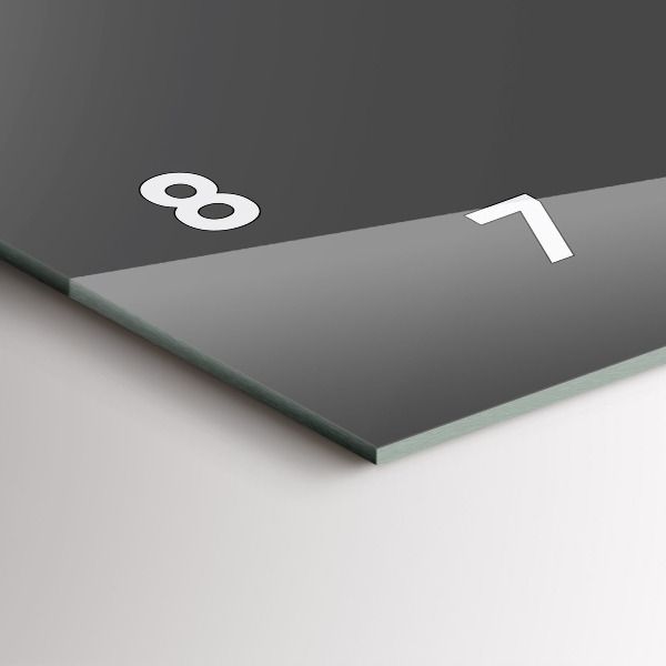 Horizontální skleněné hodiny na stěnu Šedá barva