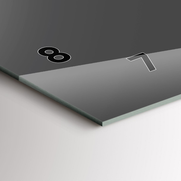 Horizontální skleněné hodiny na stěnu Šedá barva