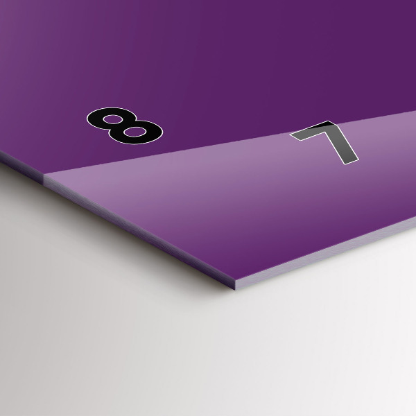 Horizontální skleněné hodiny na stěnu Barva fialová