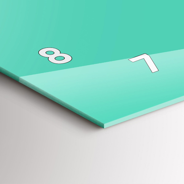 Horizontální skleněné hodiny na stěnu Barva tyrkysová