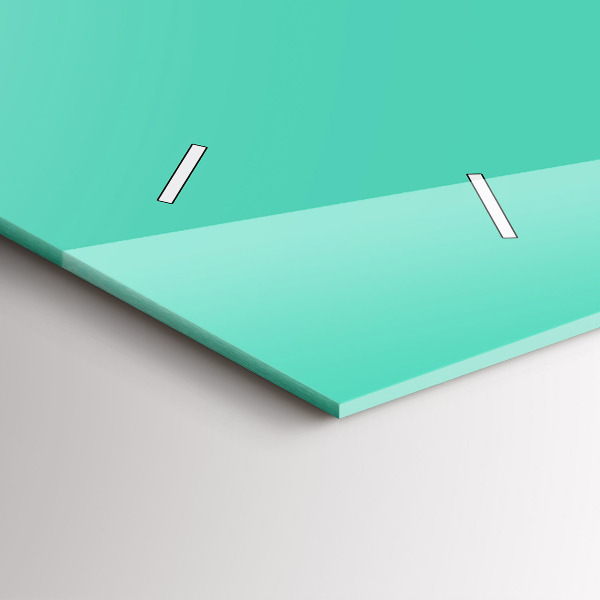 Horizontální skleněné hodiny na stěnu Barva tyrkysová