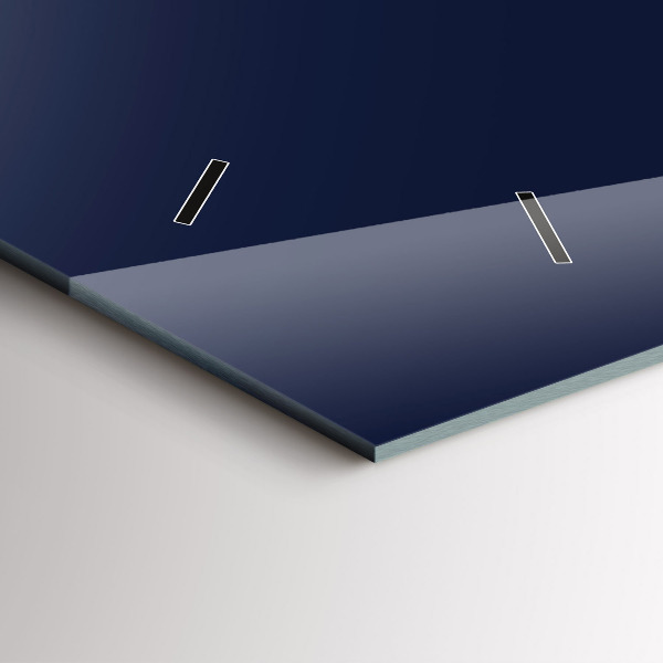 Horizontální skleněné hodiny na stěnu Tmavě modrá barva