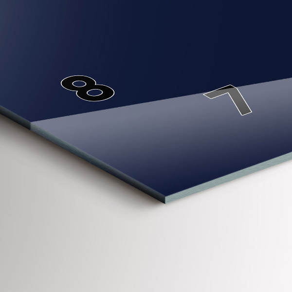 Horizontální skleněné hodiny na stěnu Tmavě modrá barva