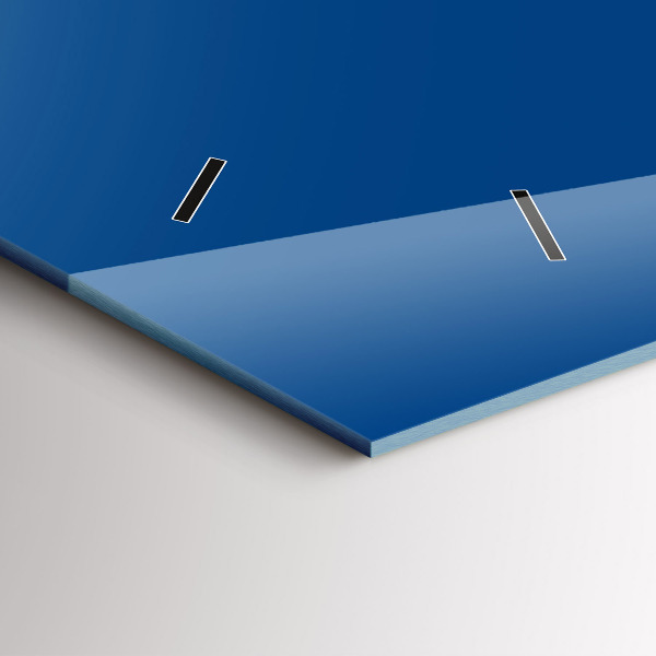 Horizontální skleněné hodiny na stěnu Modrá barva