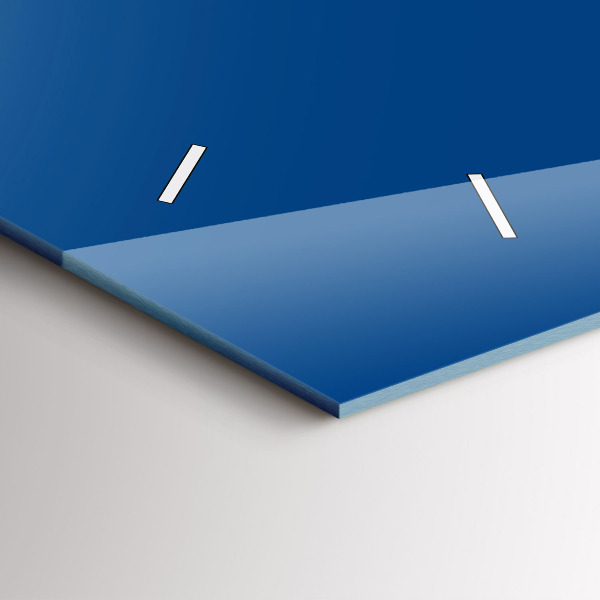 Horizontální skleněné hodiny na stěnu Modrá barva