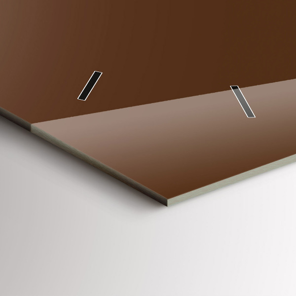 Horizontální skleněné hodiny na stěnu Hnědá barva