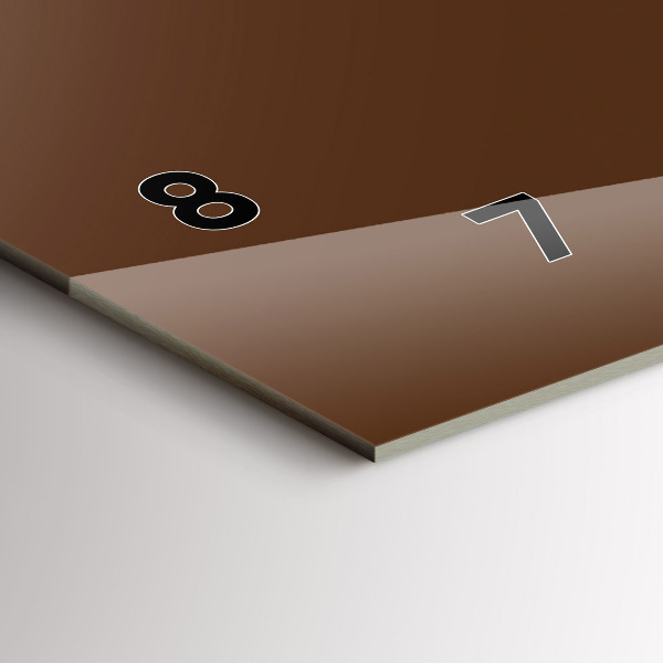 Horizontální skleněné hodiny na stěnu Hnědá barva