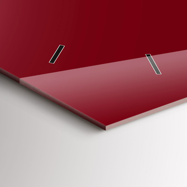 Horizontální skleněné hodiny na stěnu Vínová barva