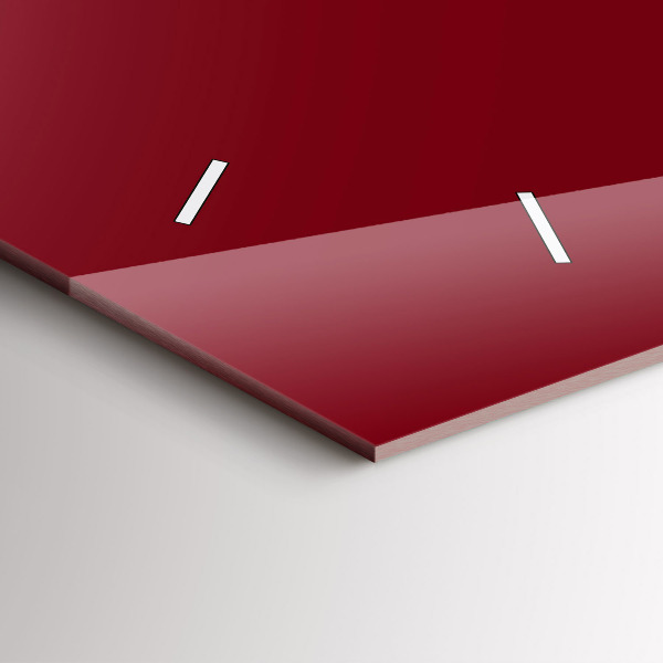 Horizontální skleněné hodiny na stěnu Vínová barva