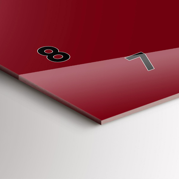 Horizontální skleněné hodiny na stěnu Vínová barva