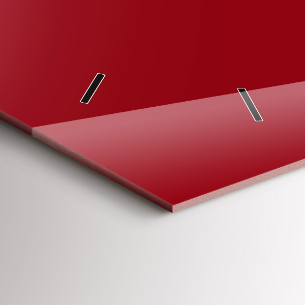 Horizontální skleněné hodiny na stěnu Červená barva