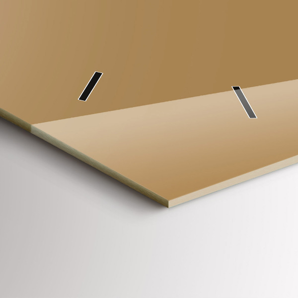 Horizontální skleněné hodiny na stěnu Tmavě béžová barva