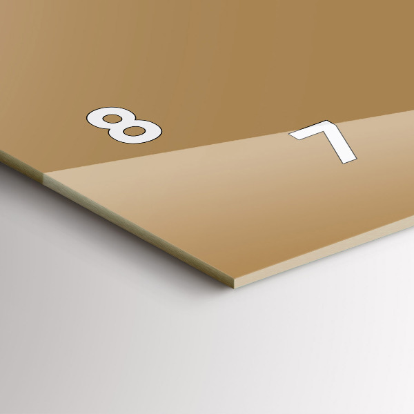 Horizontální skleněné hodiny na stěnu Tmavě béžová barva