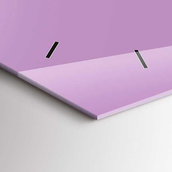 Horizontální skleněné hodiny na stěnu Šeříková barva