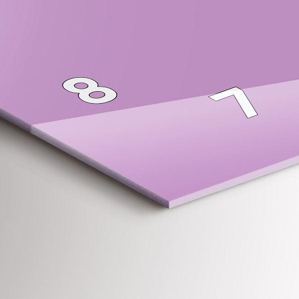 Horizontální skleněné hodiny na stěnu Šeříková barva